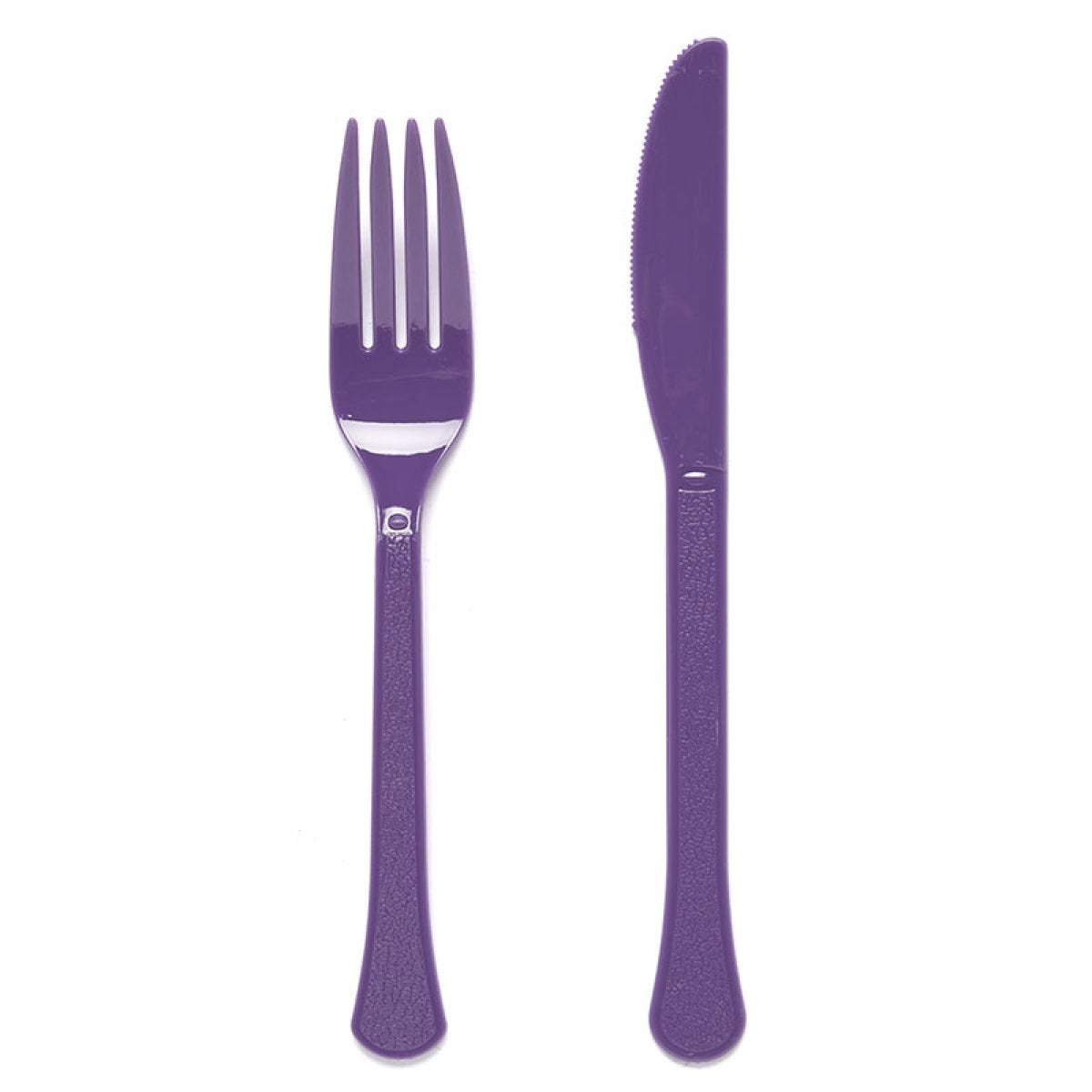 Purple Plastic Assorted Cutlery (24pk)