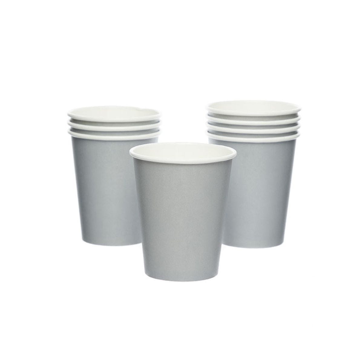 Silver Paper Cups - 237ml (8pk)