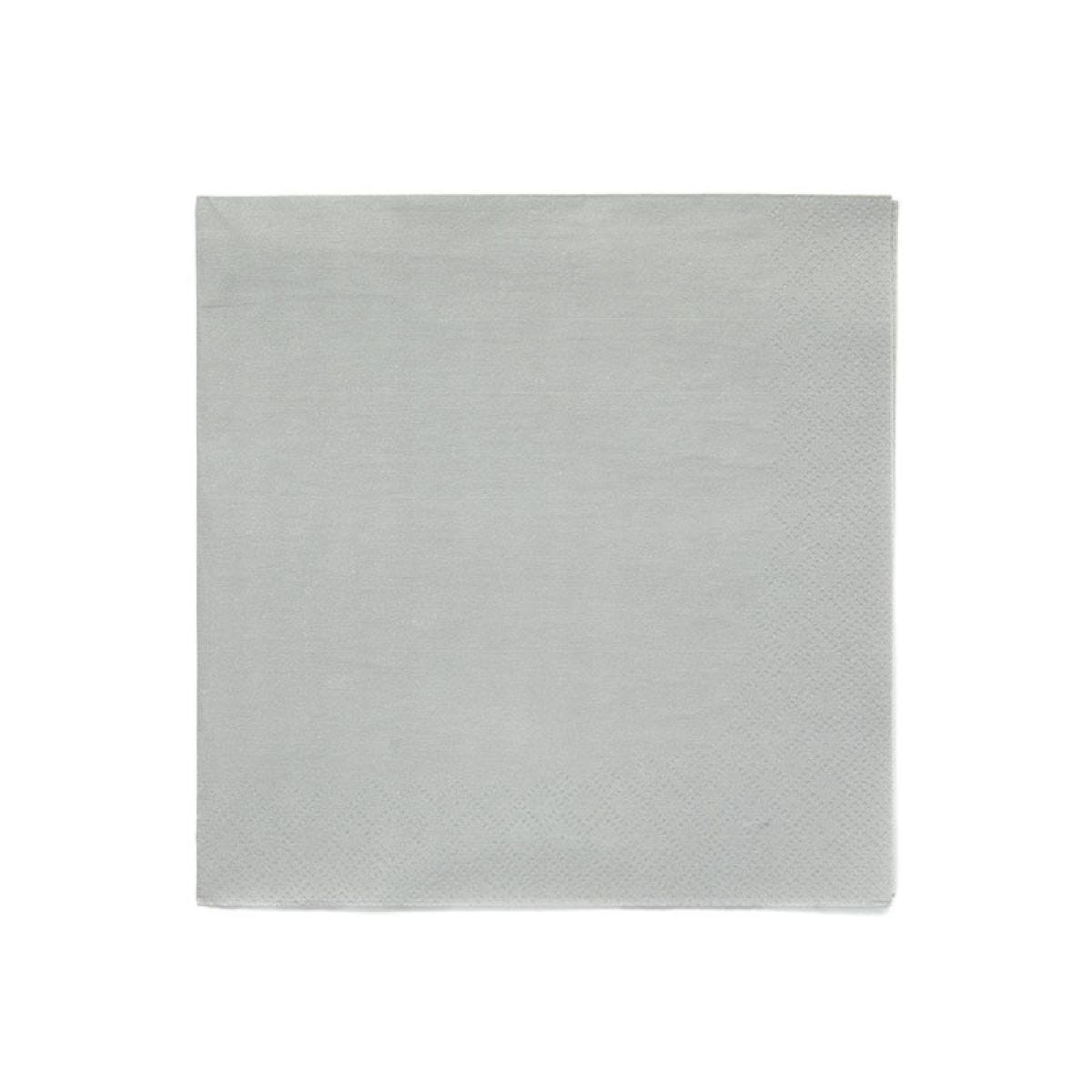 Silver Paper Napkins 3ply - 33cm (20pk)