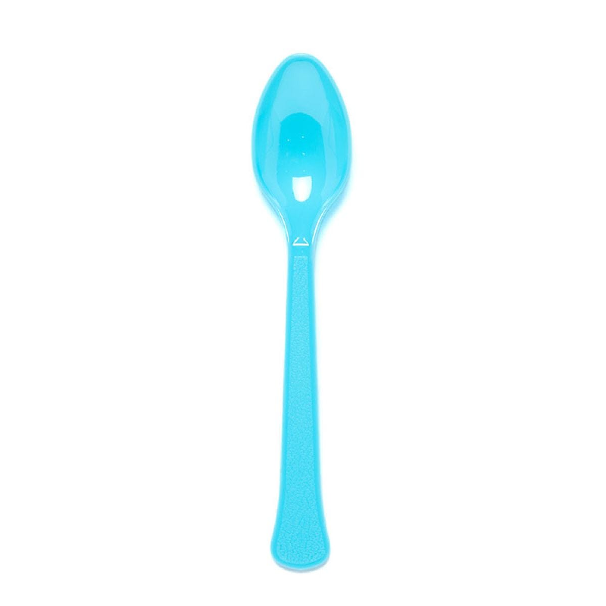 Turquiose Reusable Plastic Spoons (24pk)