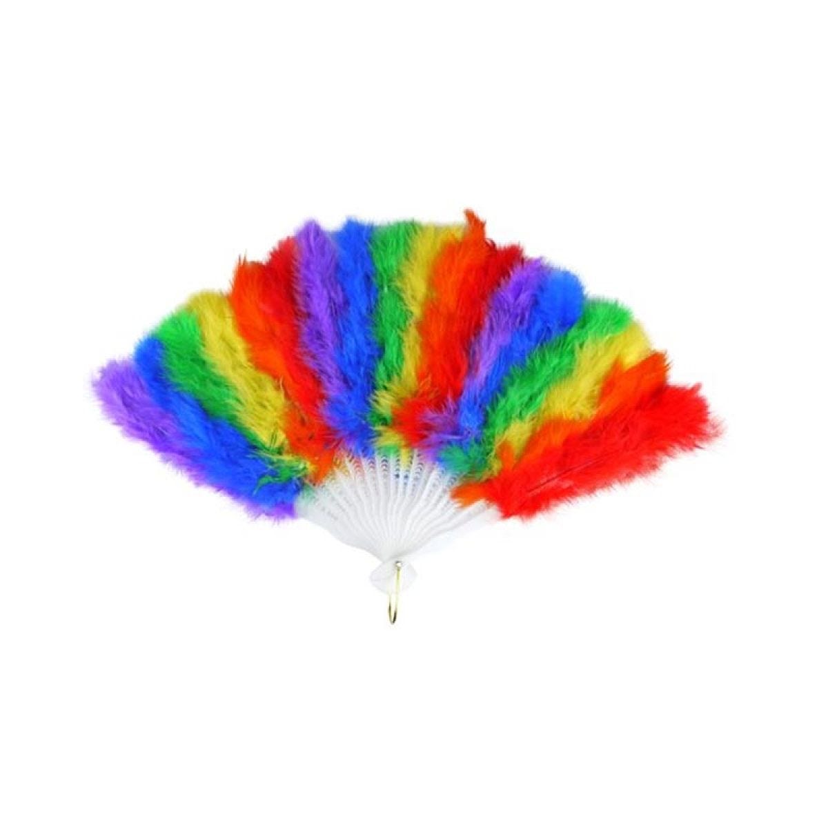 Rainbow Pride Feather Fan