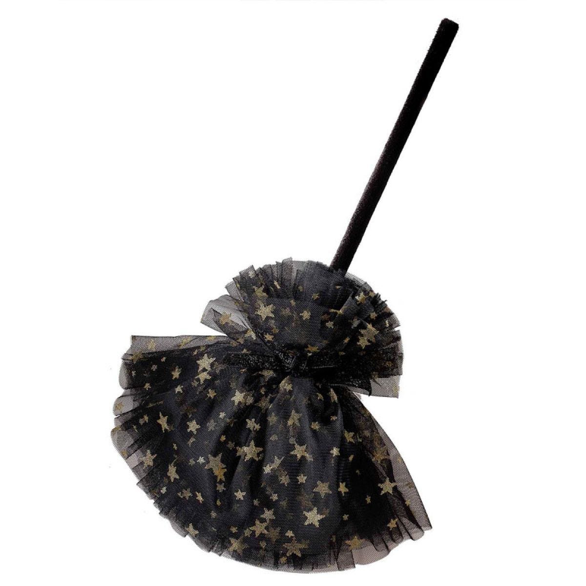 Witch Black & Gold Star Broom