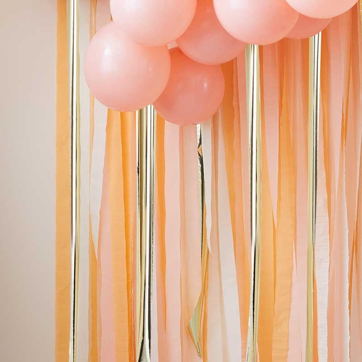 Peach & Gold Streamer Backdrop