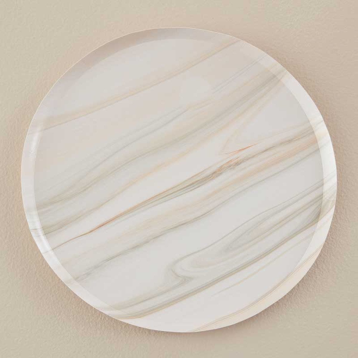 Natural Marble Paper Plates - 25cm (8pk)