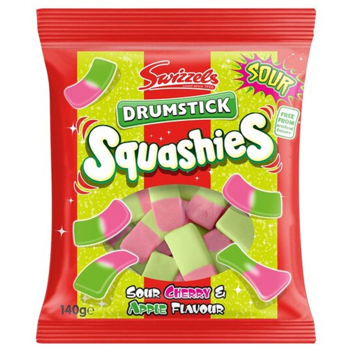Squashies Drumstick Sour Cherry and Apple - 140g