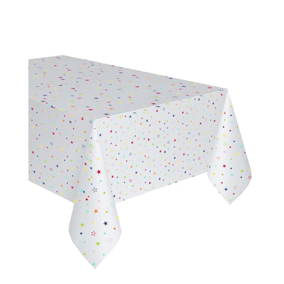 Multicoloured Stars & Spots Paper Table Cover