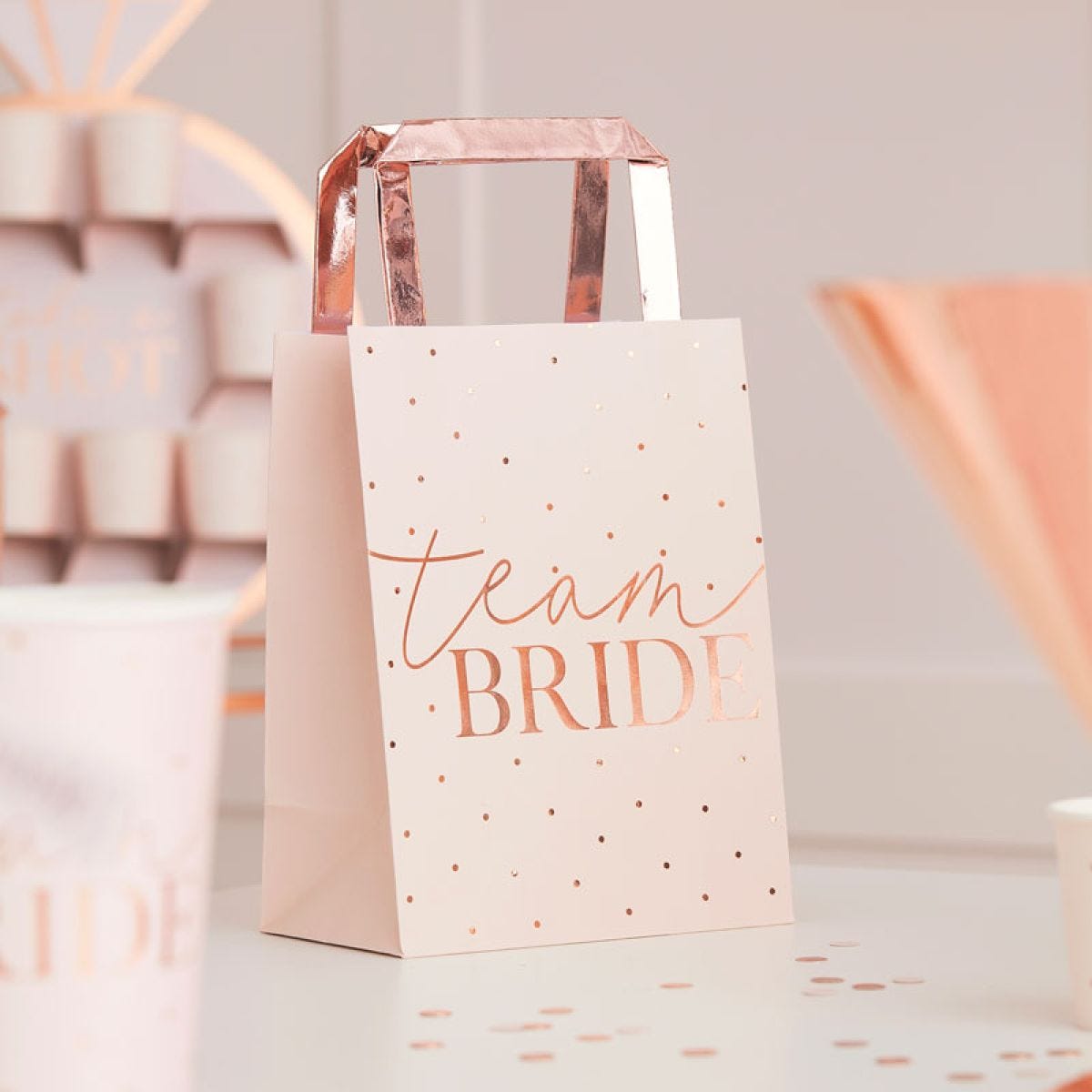 Rose Gold Team Bride Party Bags - (5pk)