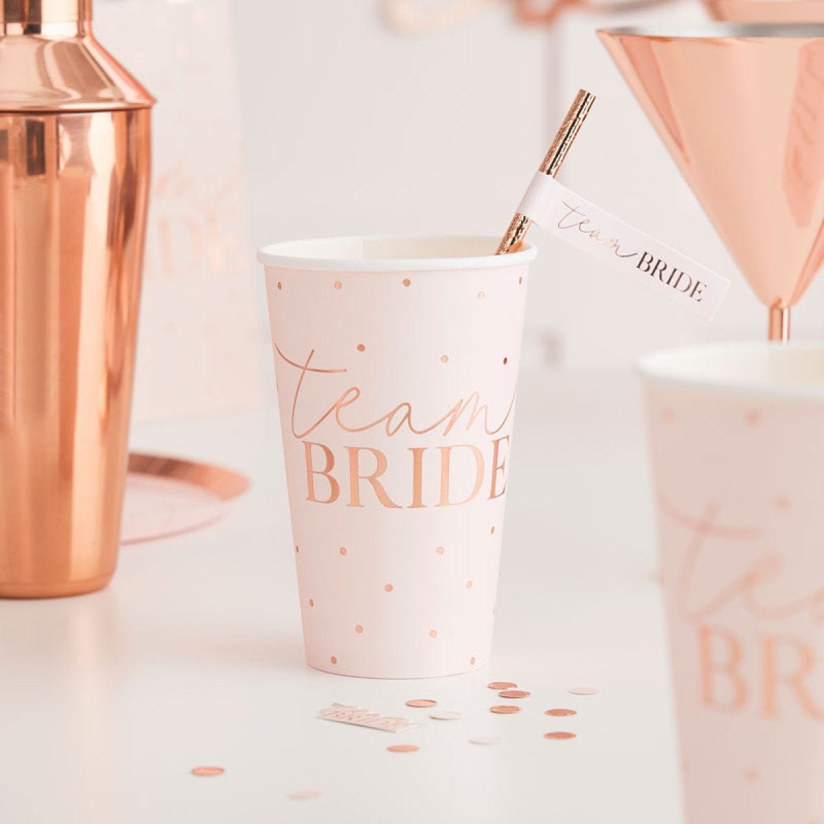 Rose Gold Team Bride Cups - 473ml (8pk)