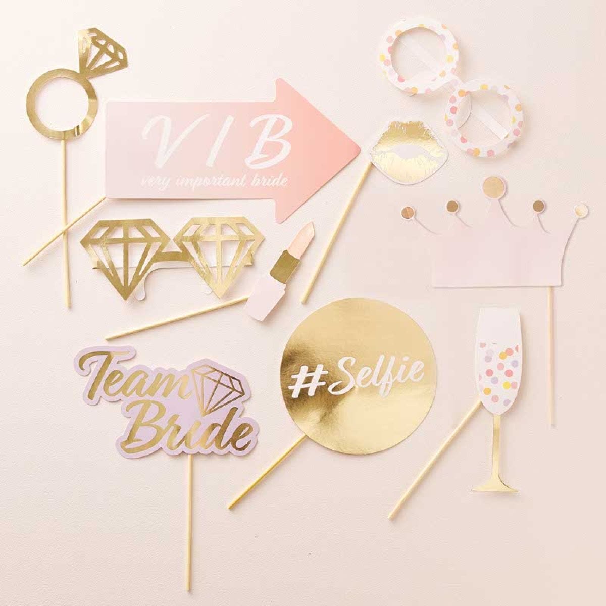 Team Bride Paper Photo Booth Props (10pk)