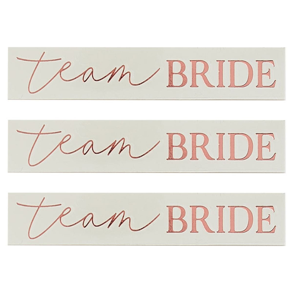 Rose Gold Team Bride Tattoos (16pk)