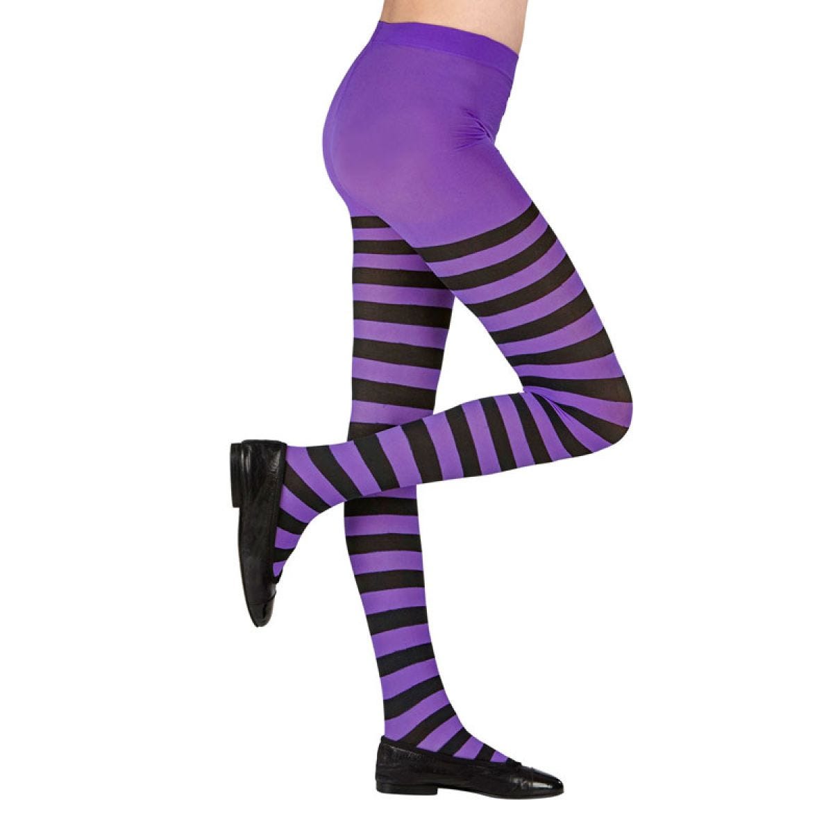 Girls Purple & Black Tights