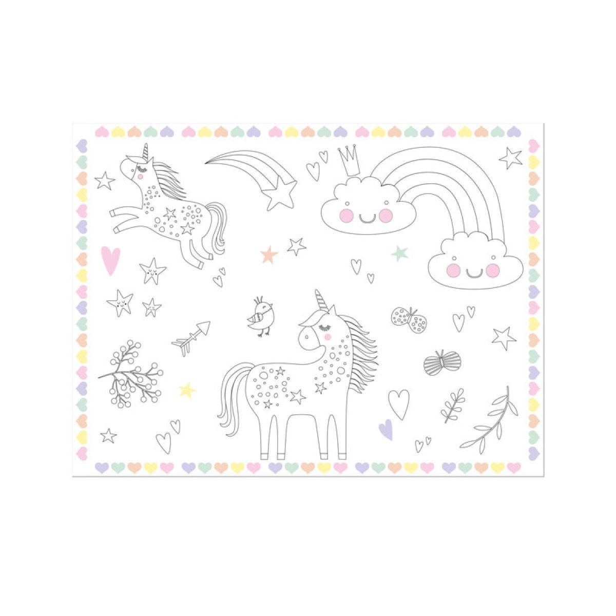 Unicorns & Rainbows Colour-In Placemats (6pk)