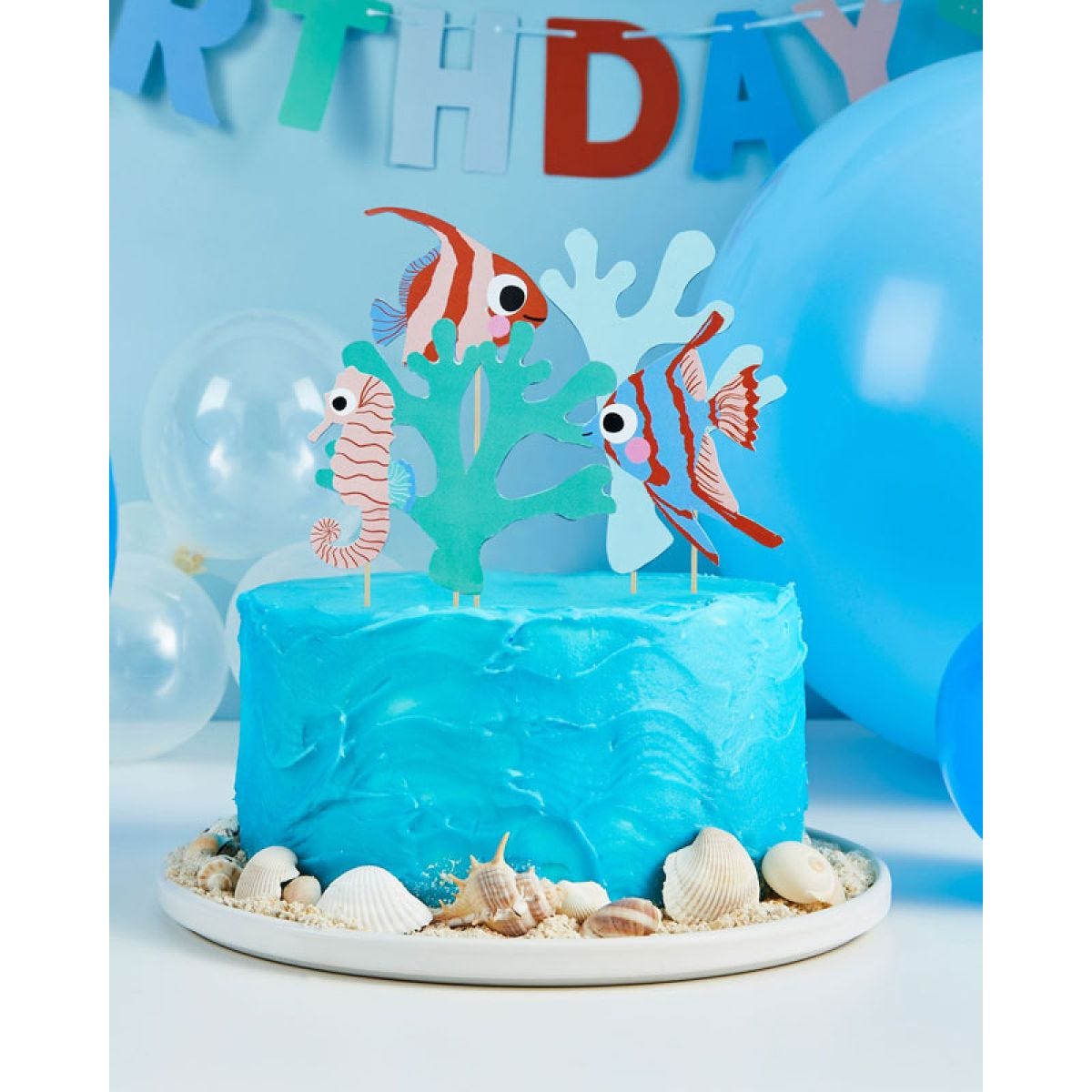 Fish & Coral Cake Topper Set (5pk)