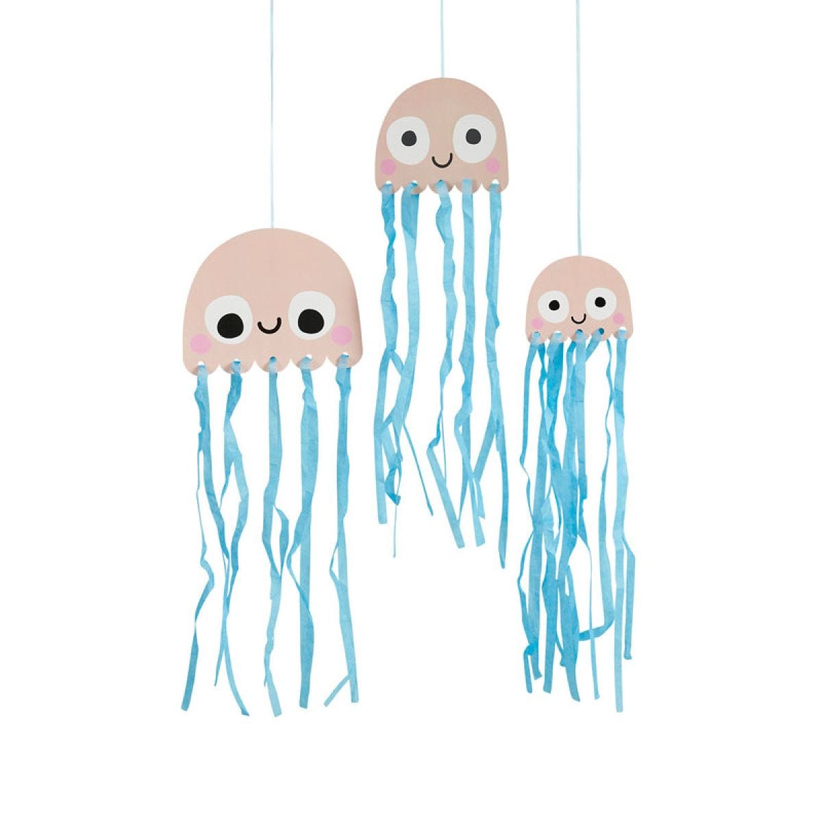 Hanging Jellyfish with Tissue Tassels (3pk)