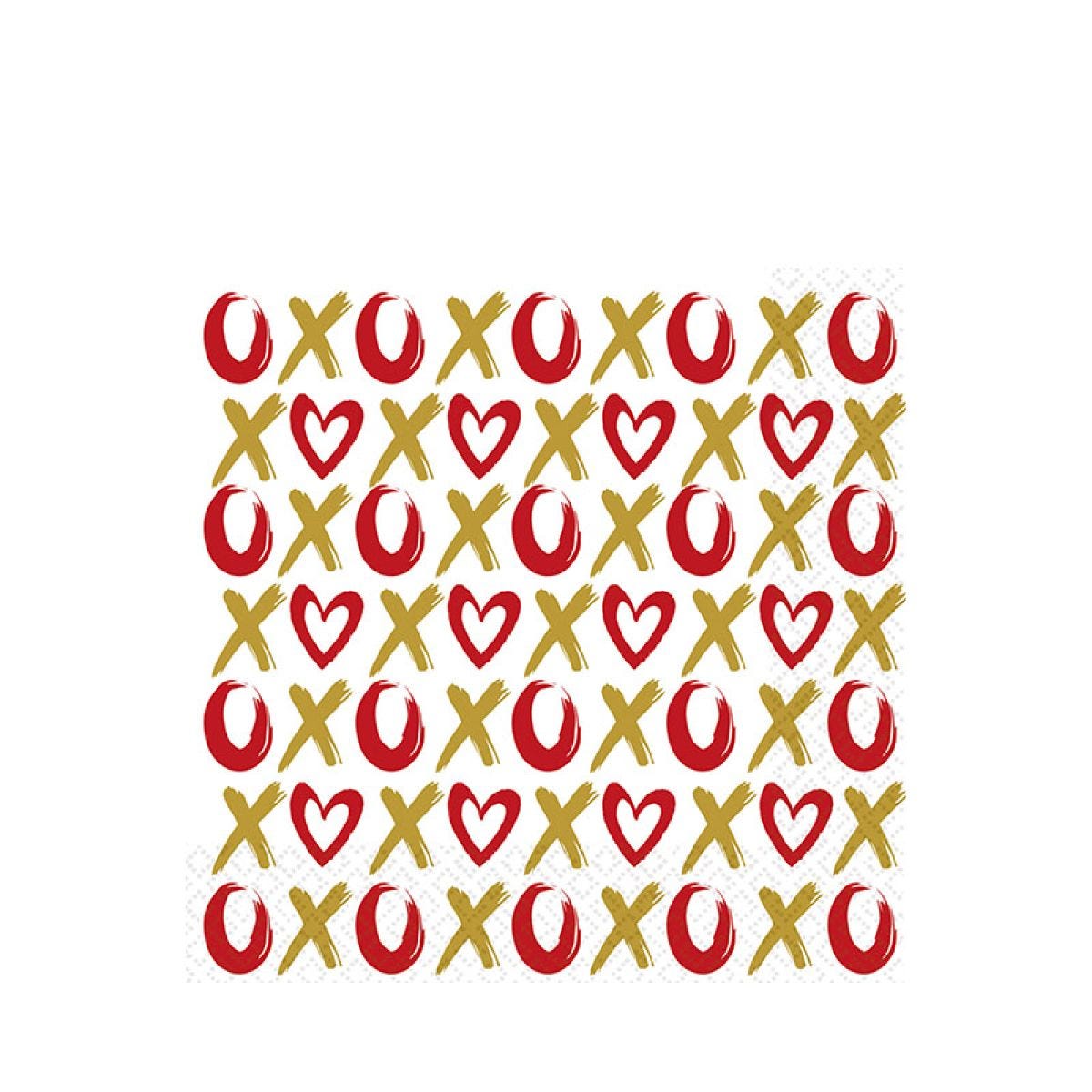 Valentines XOXOX Paper Napkins 33cm (16pk)