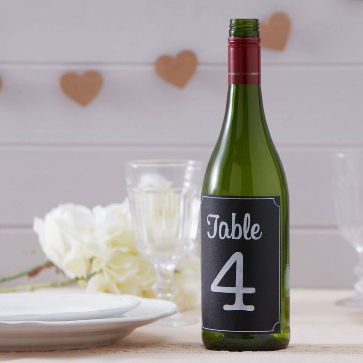 Chalkboard Bottle Sticker Table Numbers (12pk)