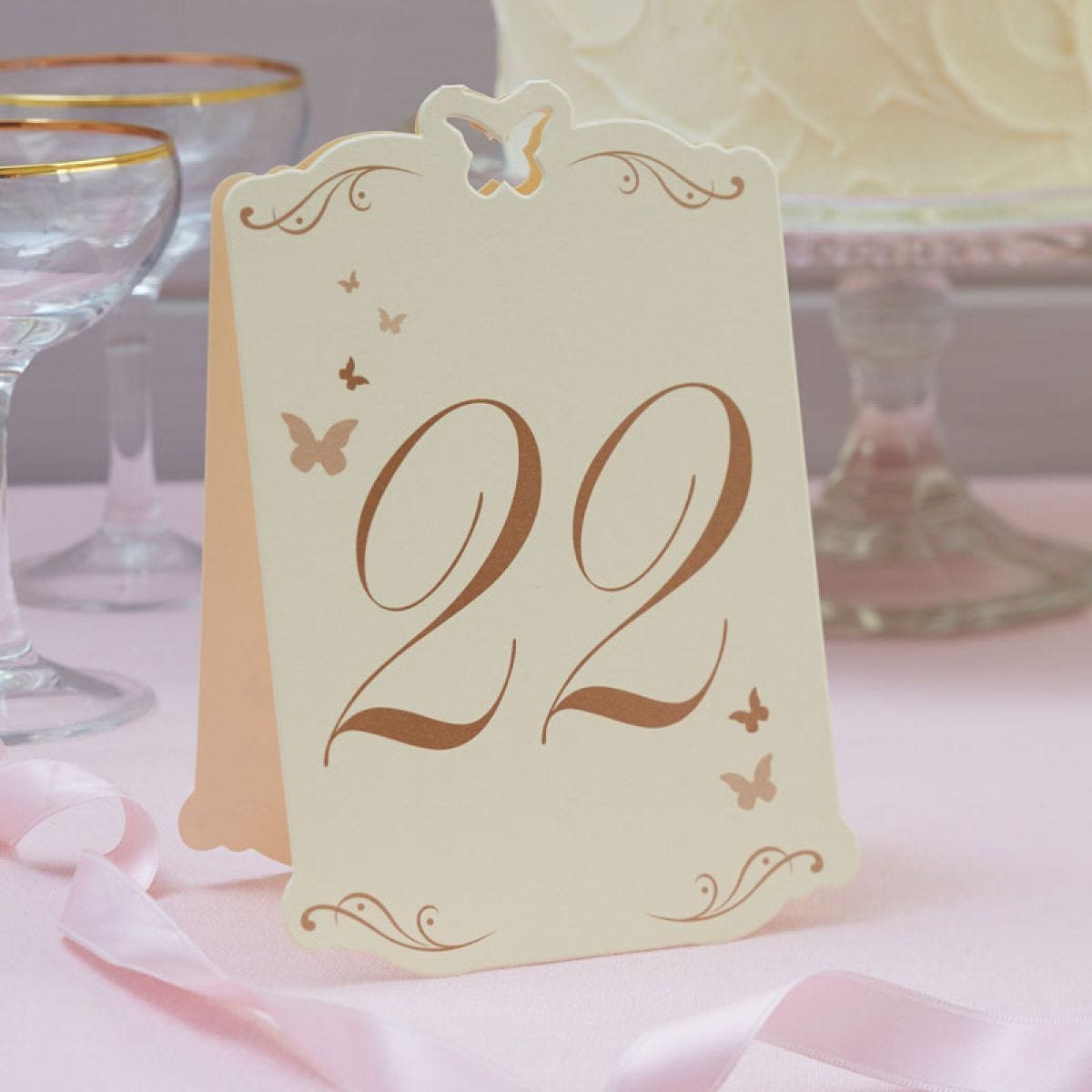 Ivory and Gold Table Numbers 13-24 (12pk)