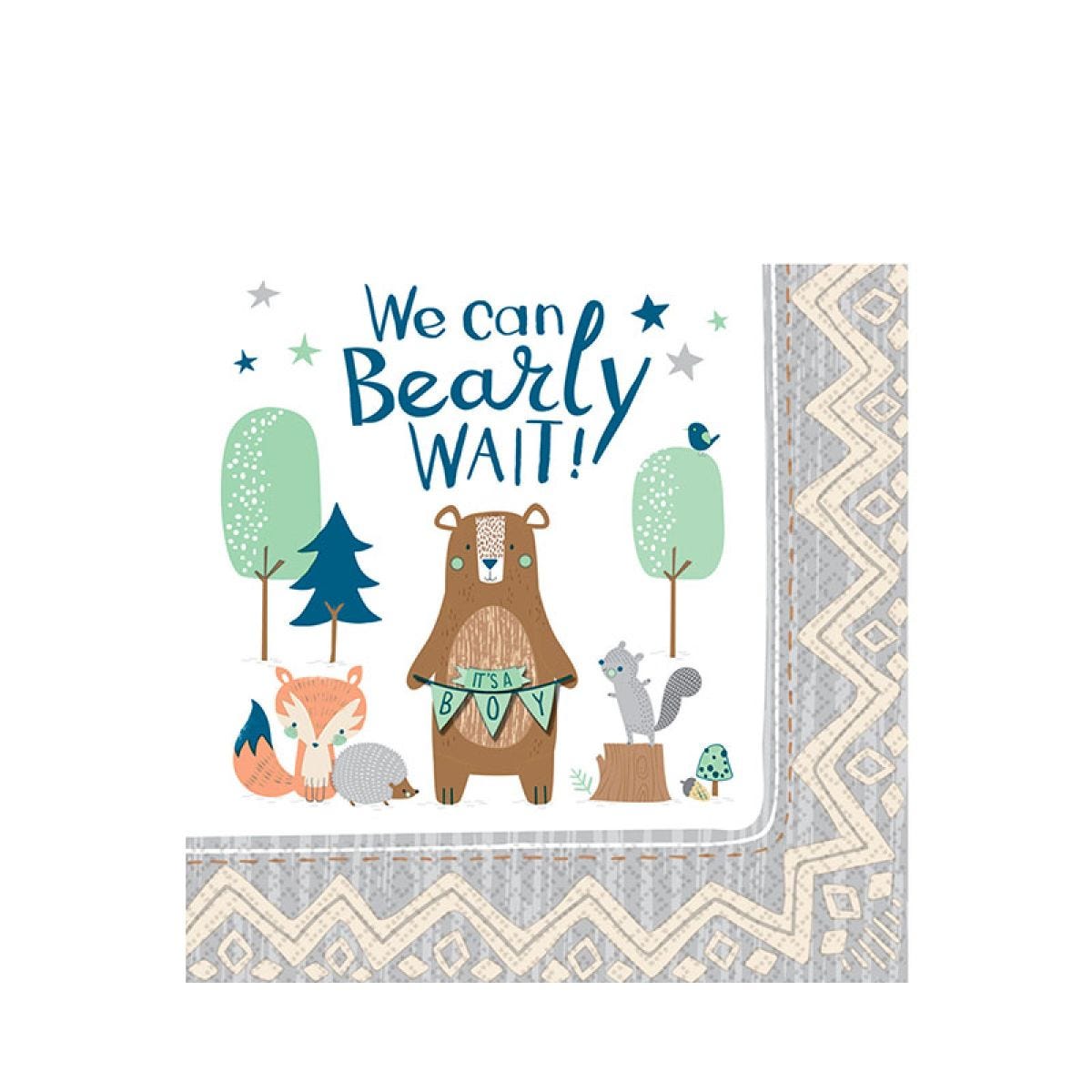 Bear-ly Wait Paper Napkins 33cm (16pk)