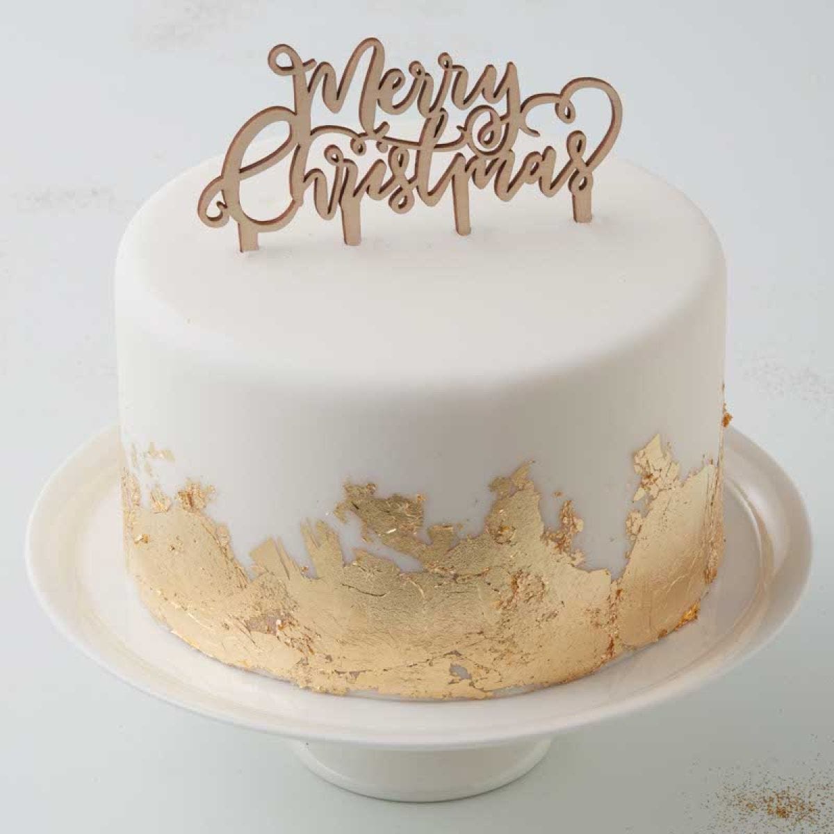 Wooden Merry Christmas Cake Topper