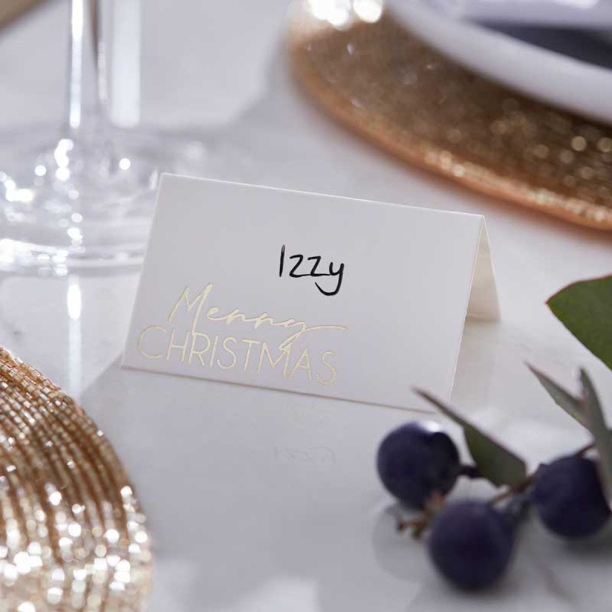 Gold Foil Merry Christmas Place Cards (10pk)