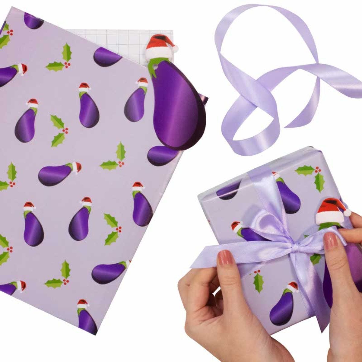 Aubergine Christmas Gift Wrap Kit