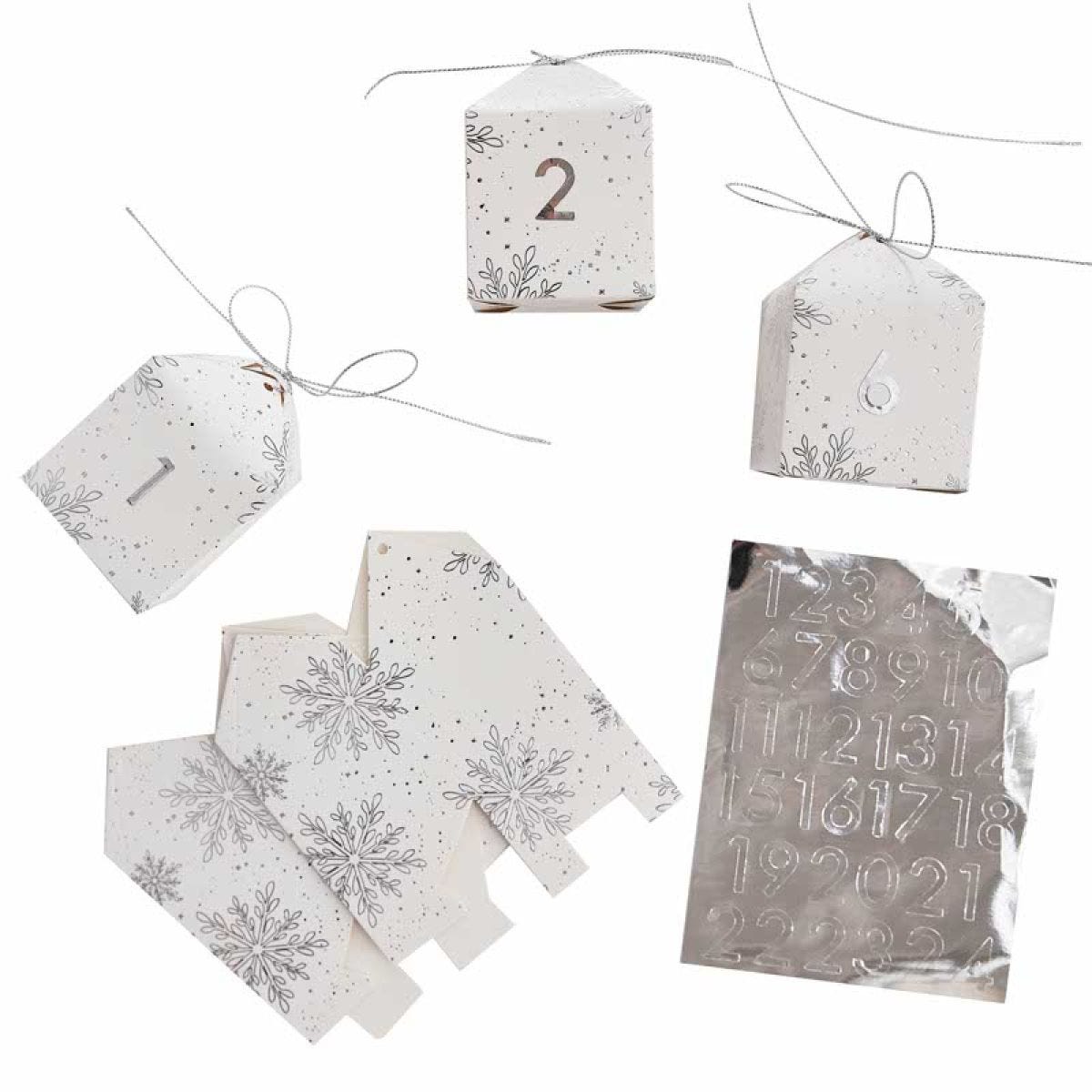 Fill Your Own Snowflake Print Advent Boxes (24pk)