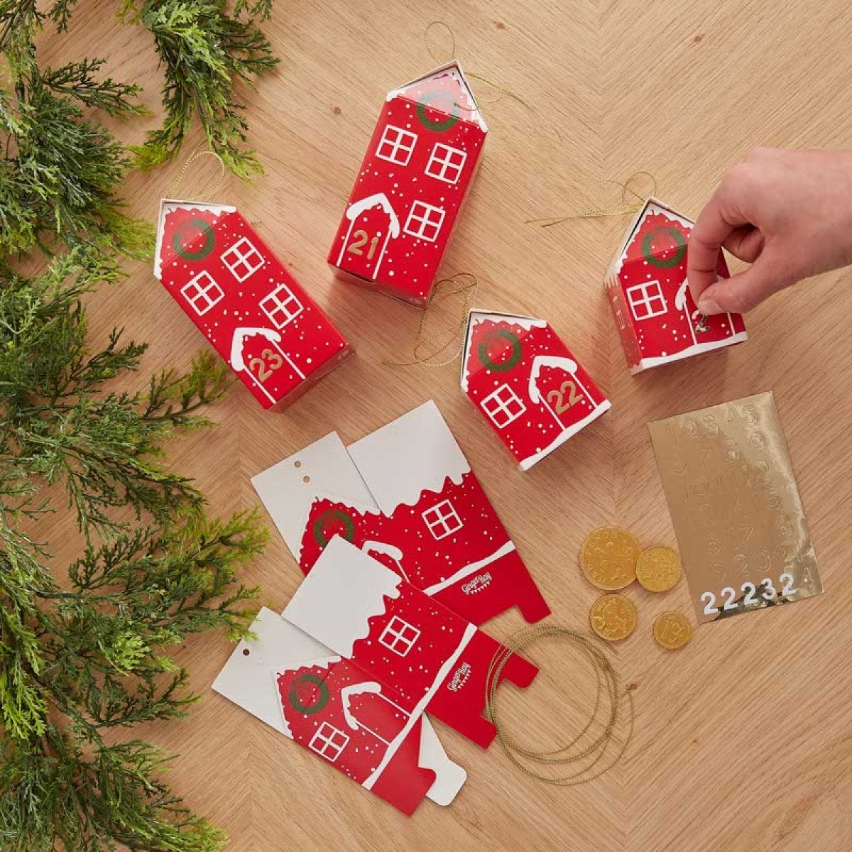 Fill Your Own Festive House Advent Calendar Boxes (24pk)