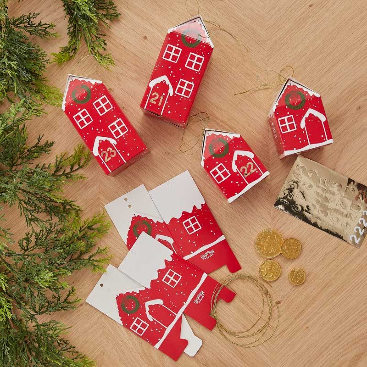 Fill Your Own Festive House Advent Calendar Boxes (24pk)