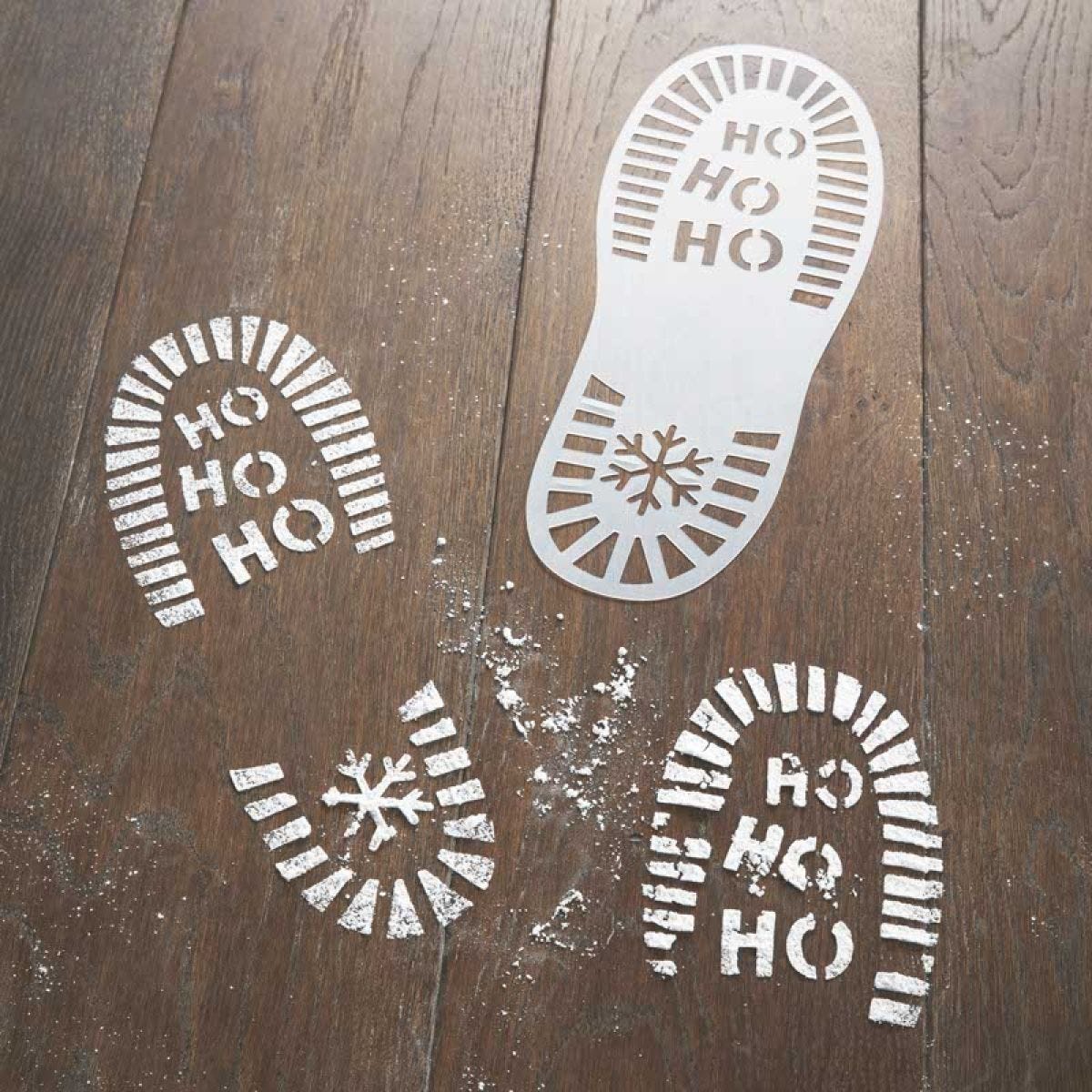 Santa&apos;s Footprint Christmas Stencils (2pk)