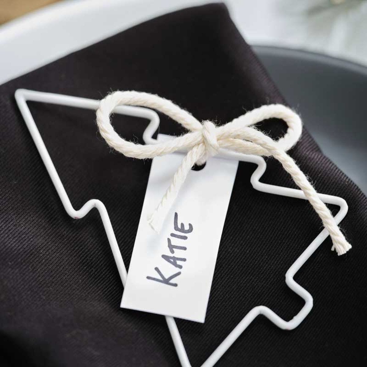 White Wire Christmas Tree Place Card Holder - 11cm (4pk)