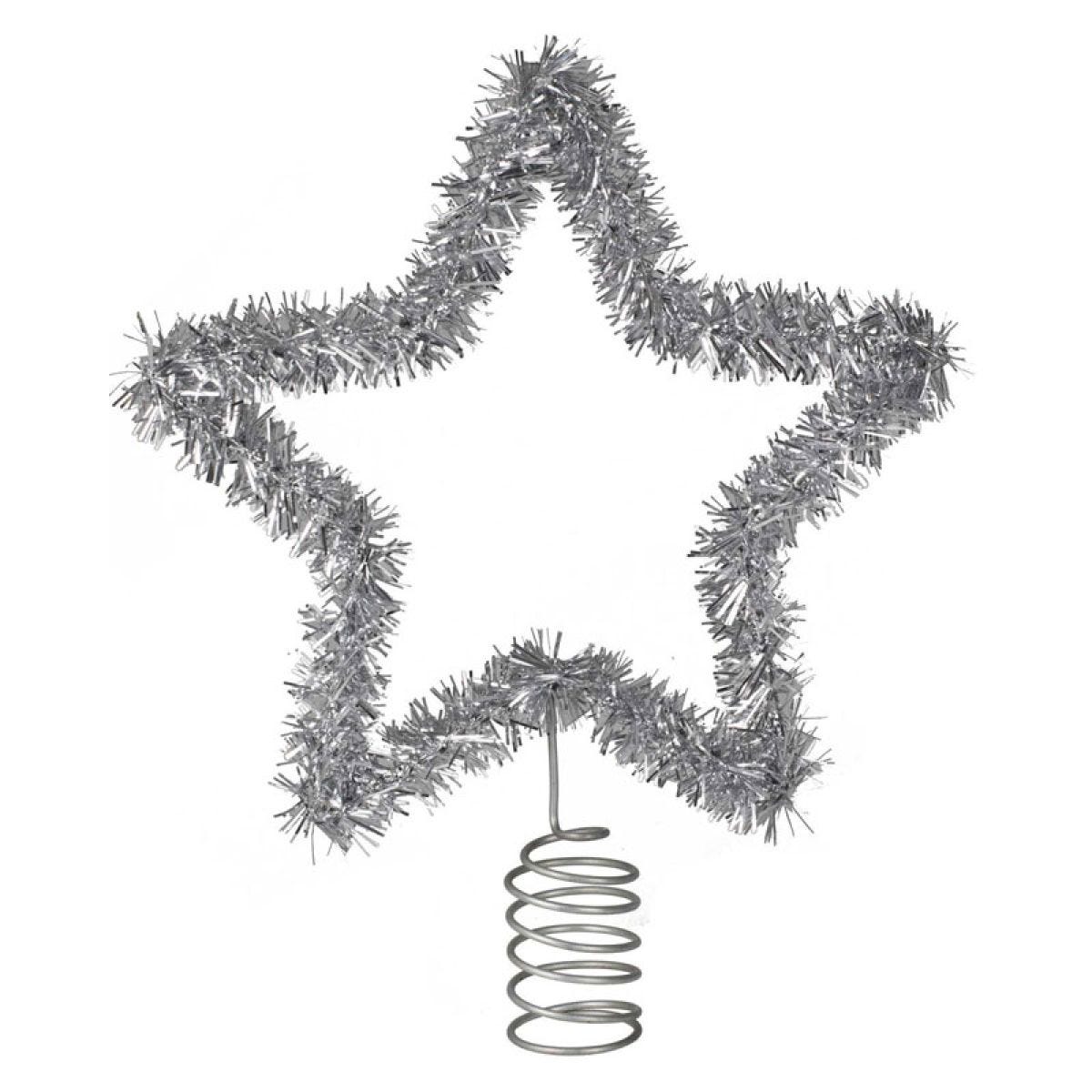 Silver Tinsel Tree Topper