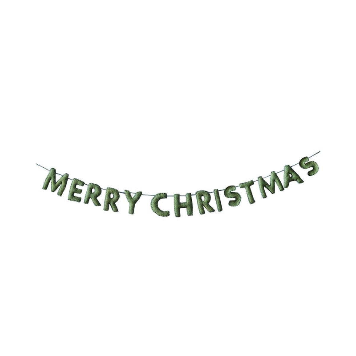 Green Felt Merry Christmas Bunting