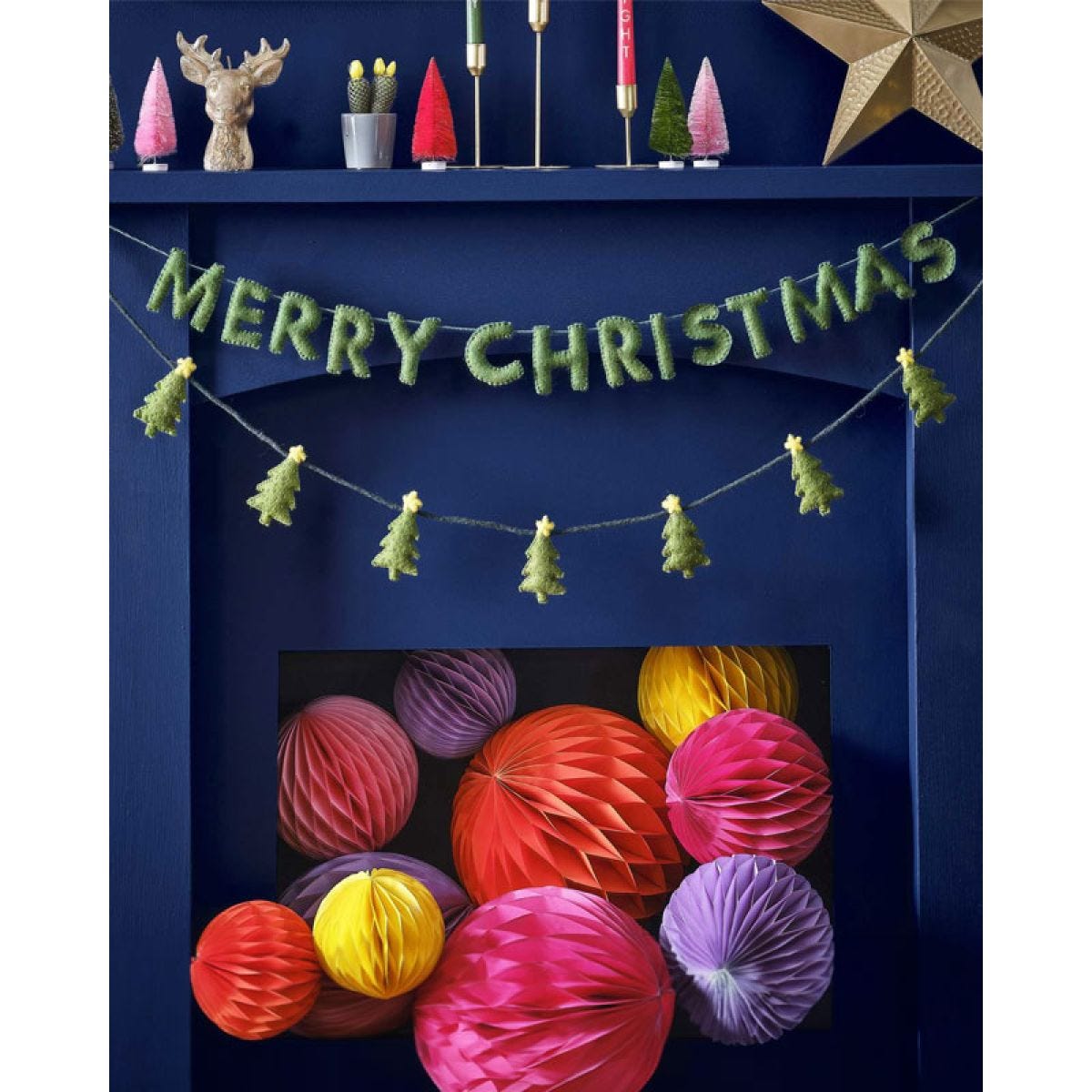 Green Felt Merry Christmas Bunting
