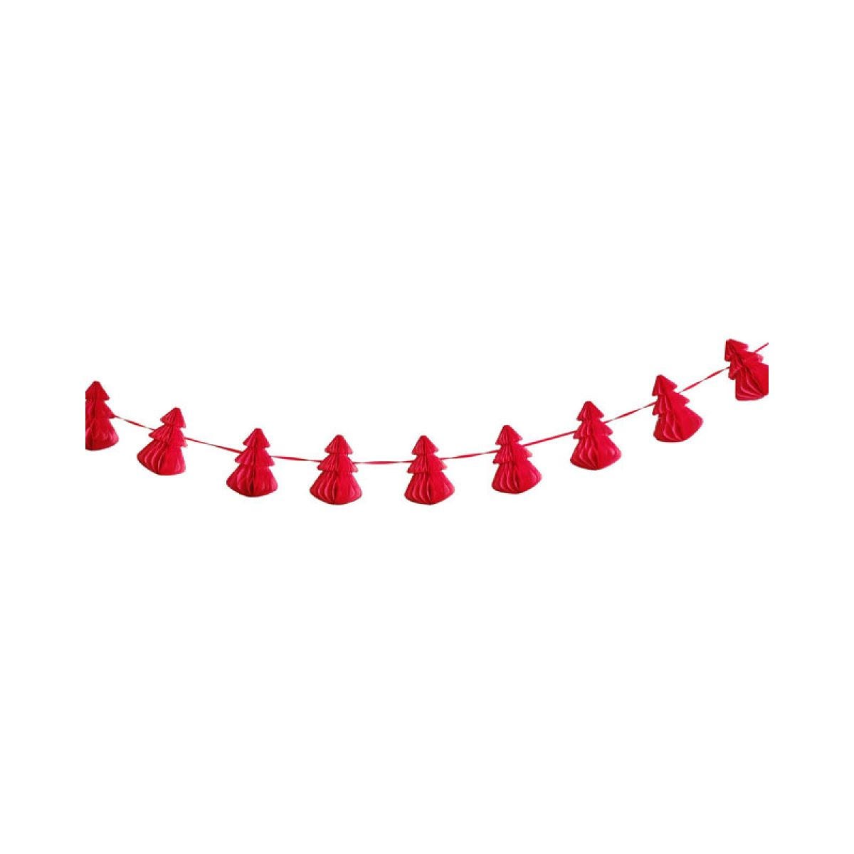 Red Honeycomb Trees Bunting