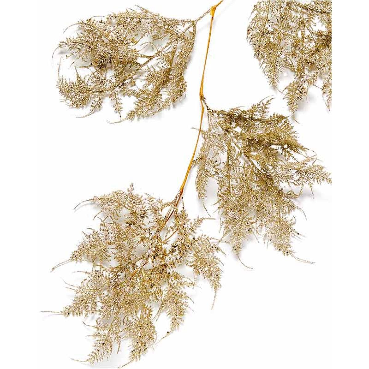 Gold Glitter Asparagus Fern Garland - 1.8m