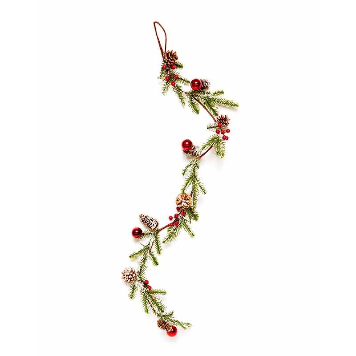 Red Berry and Pine Foilage Garland - 1.45m