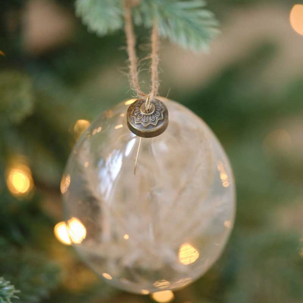 Pampas Bauble Tree Decorations - 14cm (2pk)