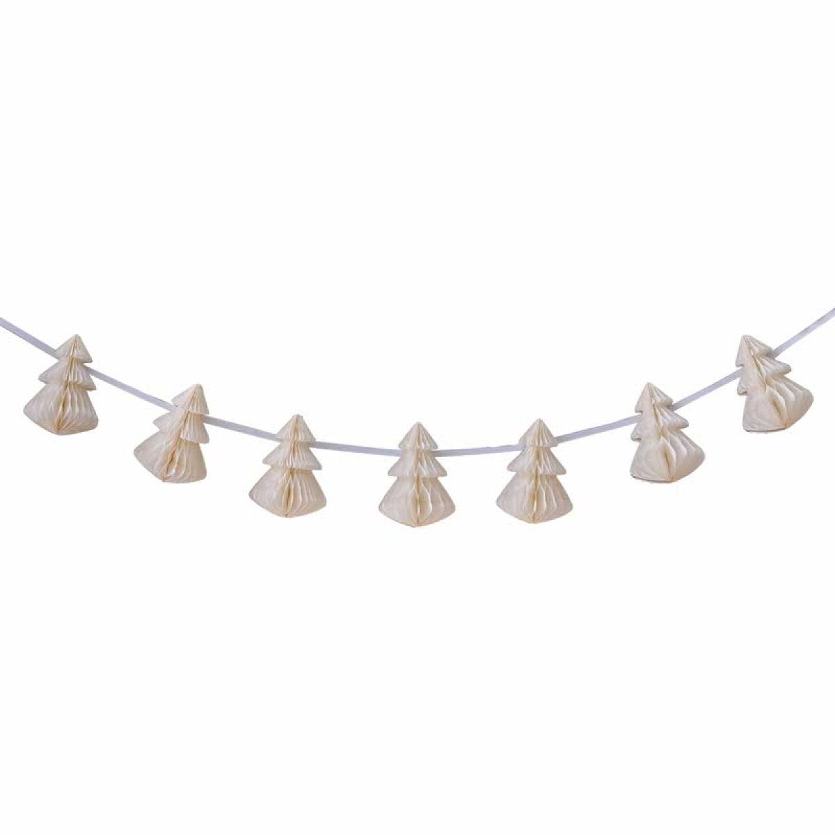 Cream Honeycomb Trees Garland - 2m