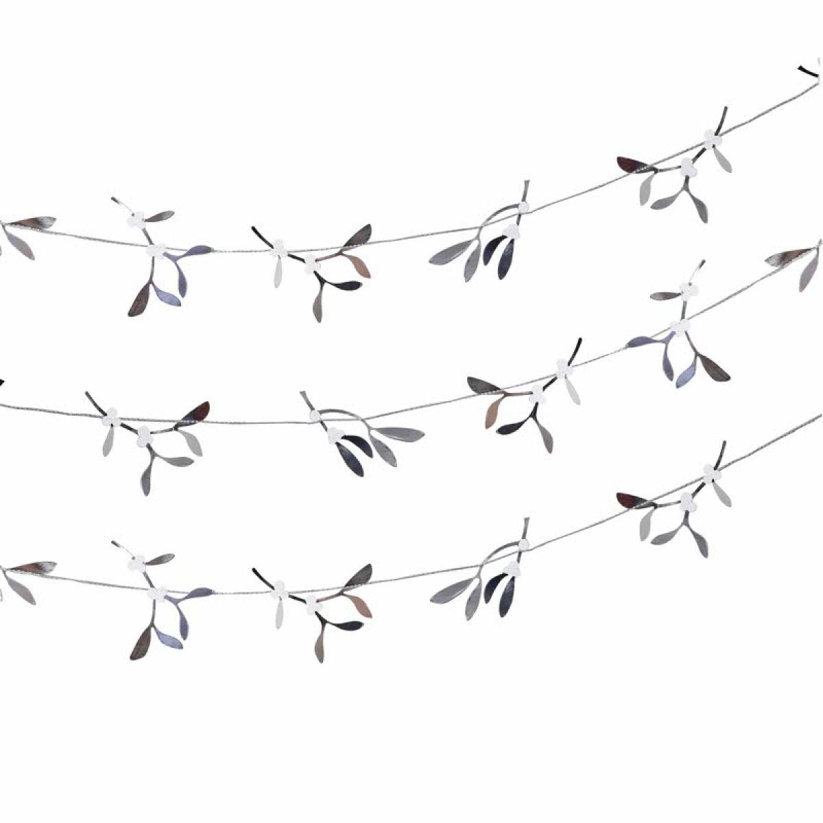 Silver Mistletoe Paper Garland - 5m
