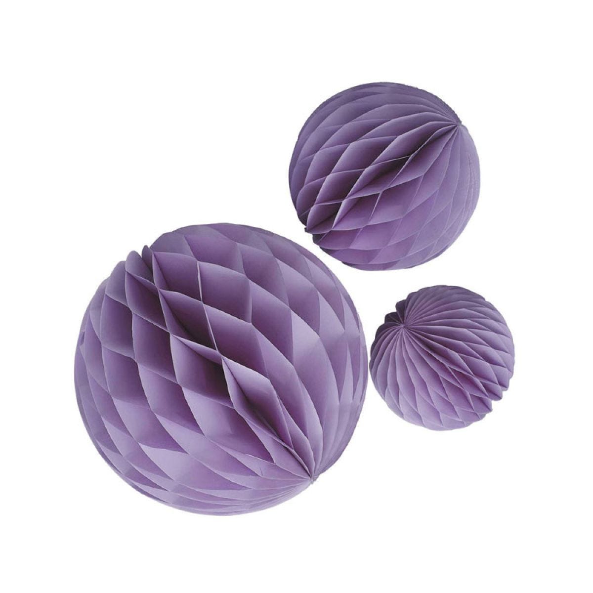 Lillac Paper Honeycomb Hanging Decorations (3pk)
