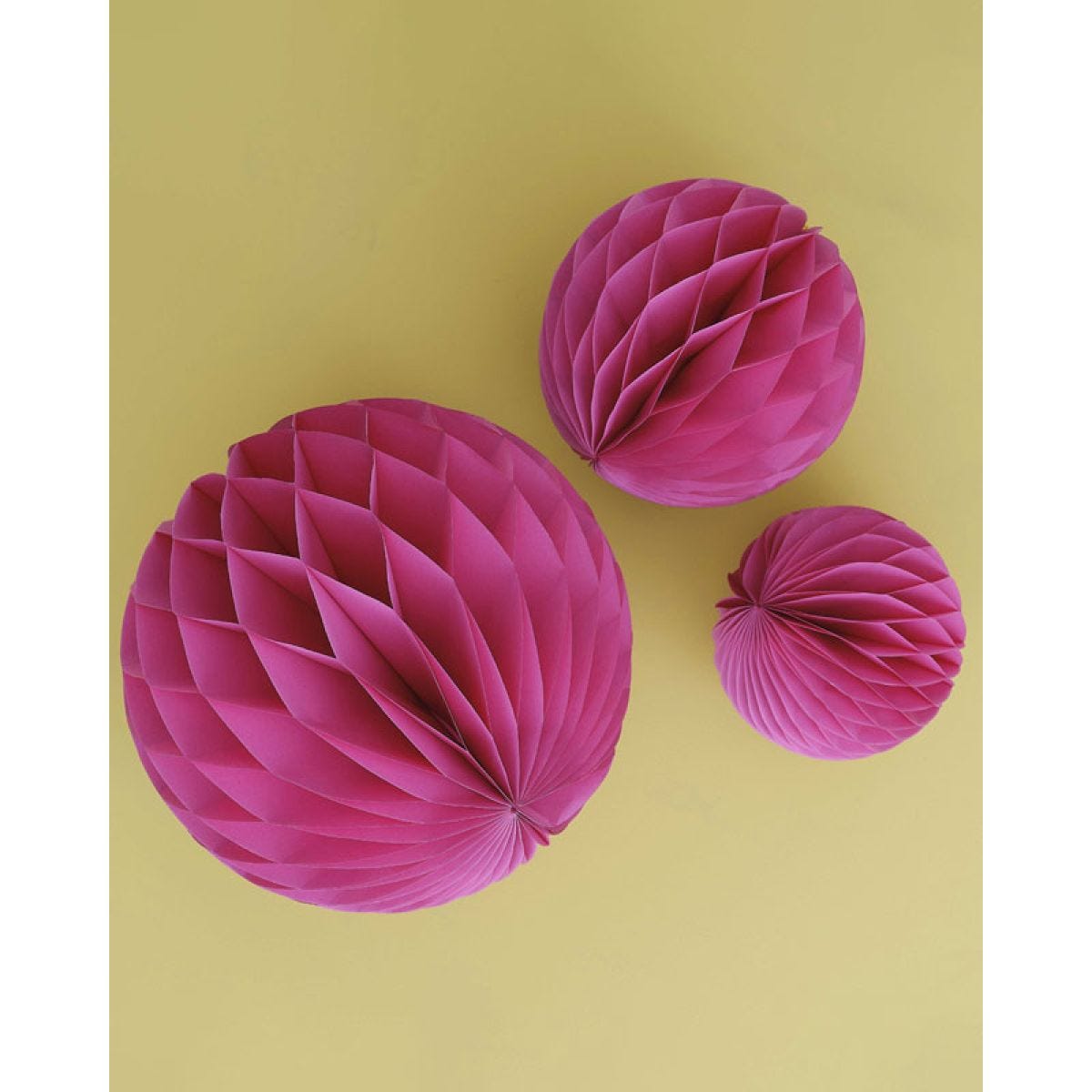 Fuchsia Paper Honeycomb Hanging Decorations (3pk)