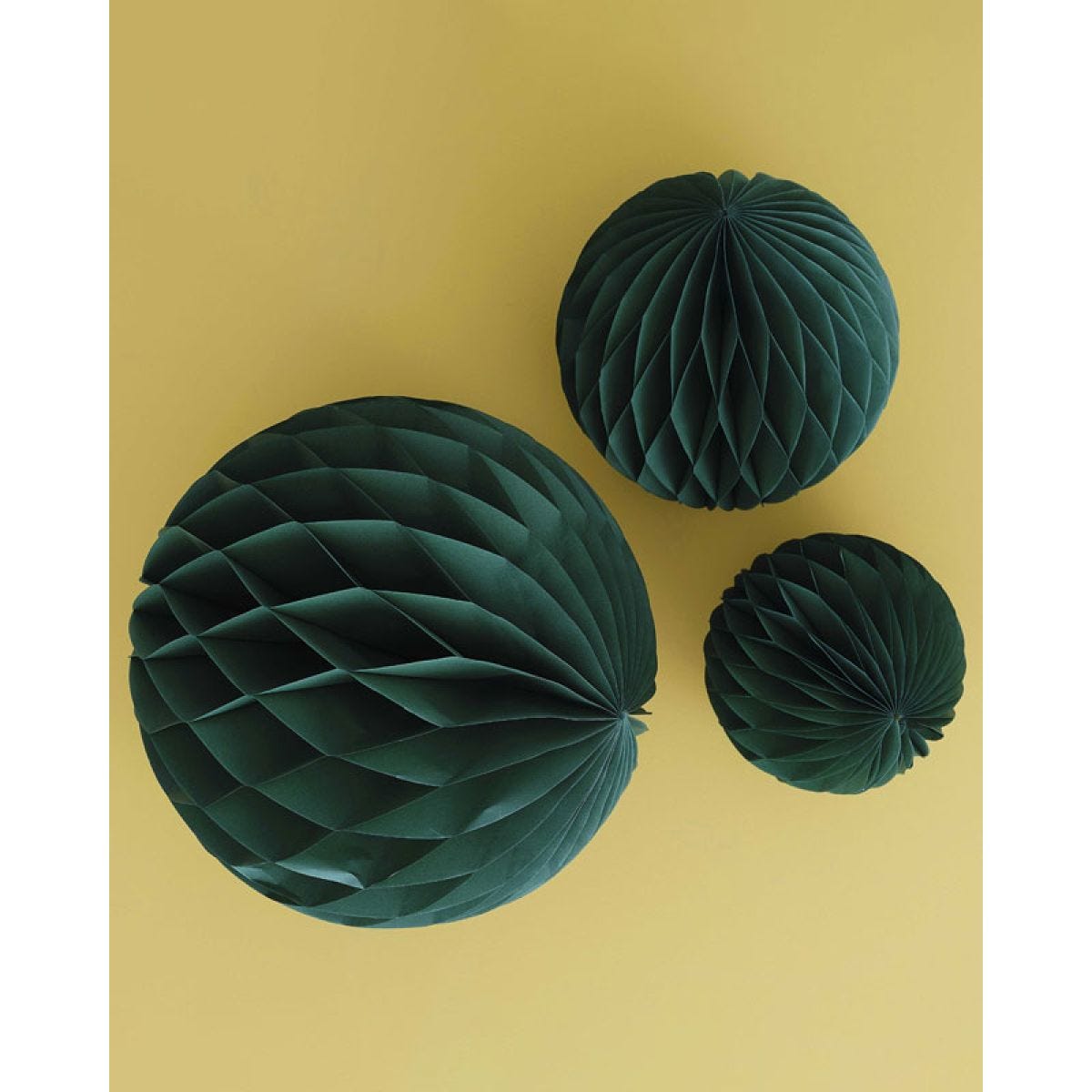 Green Paper Honeycomb Hanging Decorations (3pk)