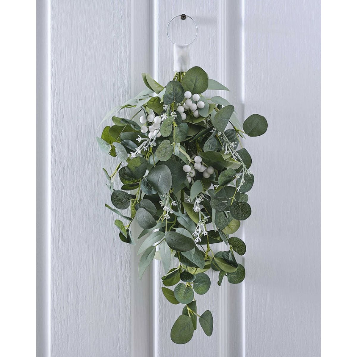Eucalyptus and White Berry Swag
