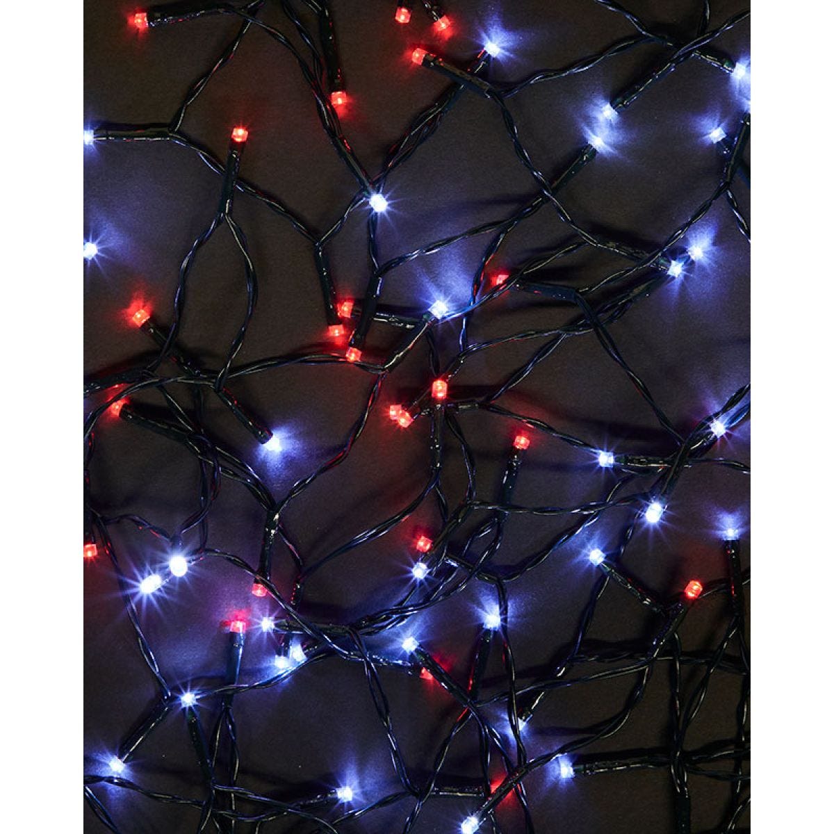200 Red and White Outdoor LED Lights - Battery Operated