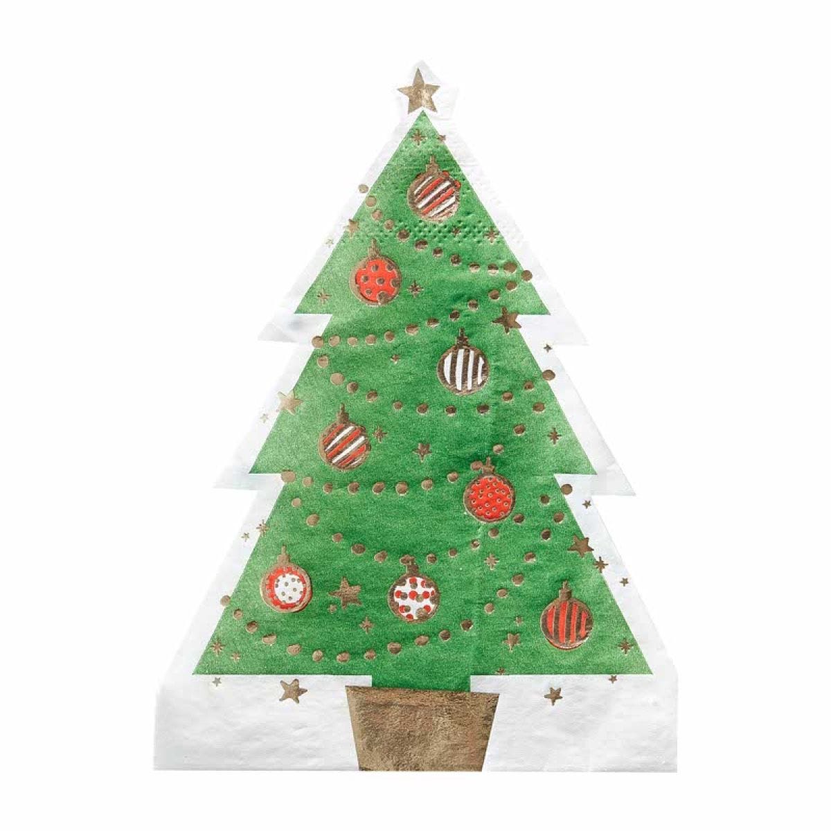 Christmas Tree Shaped Paper Napkins - 32cm (12pk)