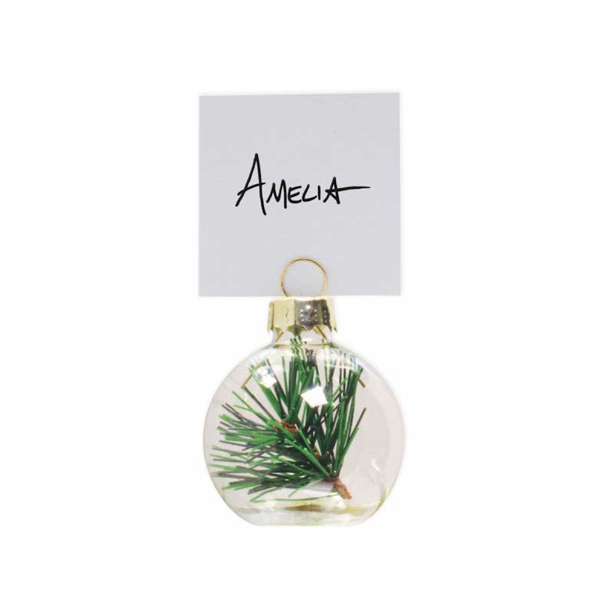 Sprig Foliage Glass Bauble Place Card Holders - 4cm (6pk)