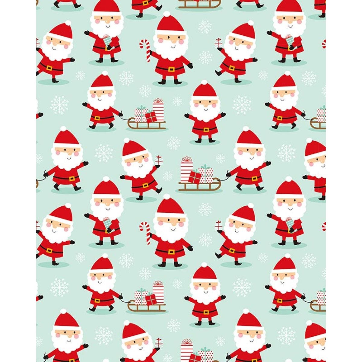 Santa Pulling The Sled Christmas Gift Wrap - 8m