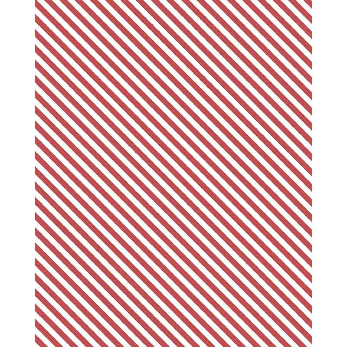 Red & White Stripes Christmas Gift Wrap - 8m