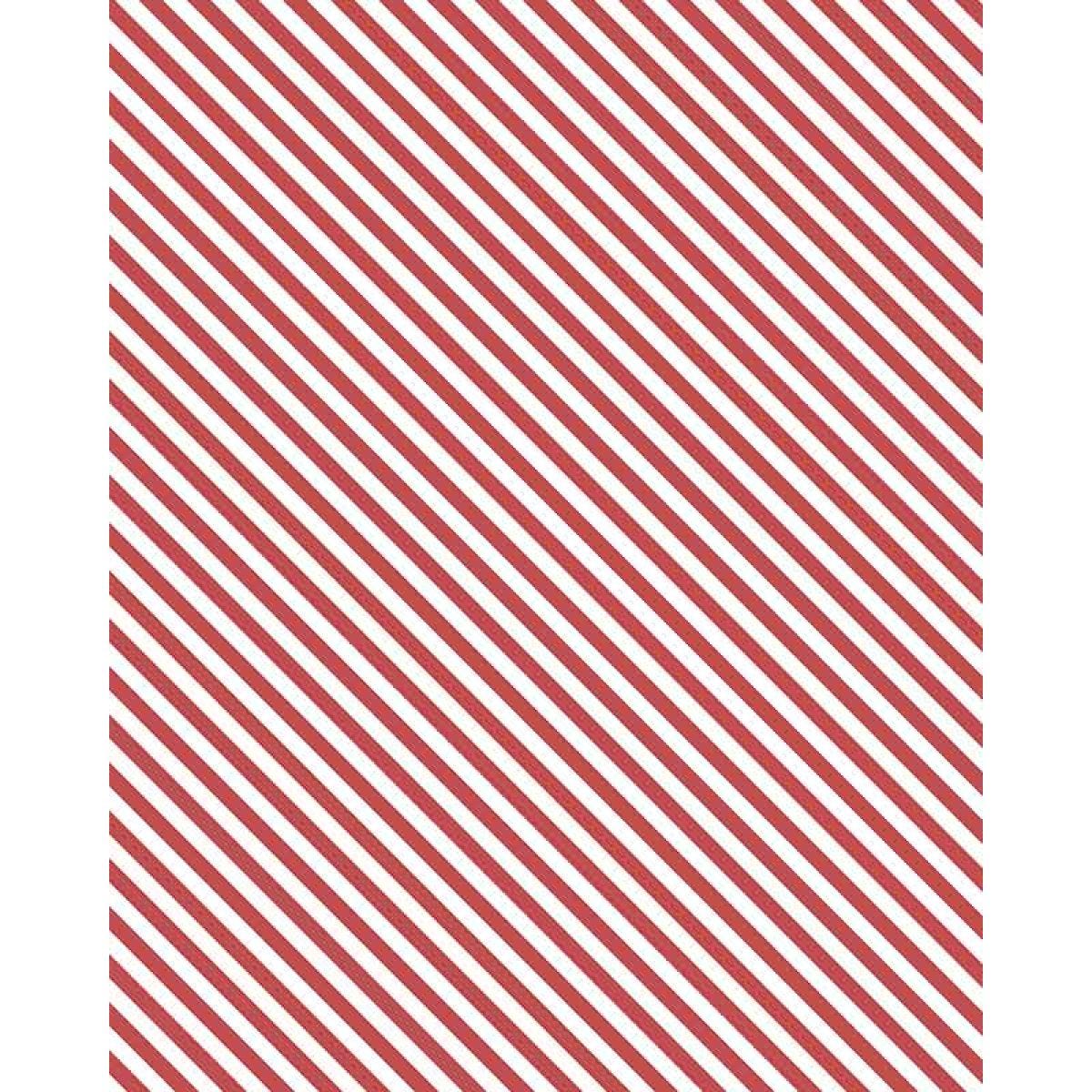 Red & White Stripes Christmas Gift Wrap - 8m