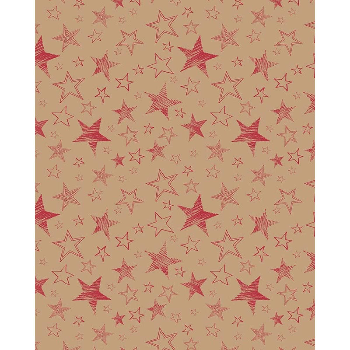 Red Stars Christmas Gift Wrap - 4m